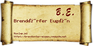 Brendörfer Eugén névjegykártya